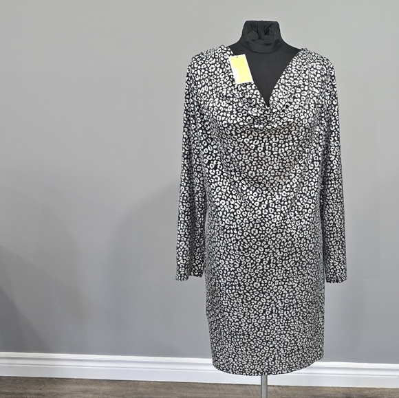 🐢 Michael Michael Kors Silver Shimmer Midi Dress Size XXL - Picture 13 of 13